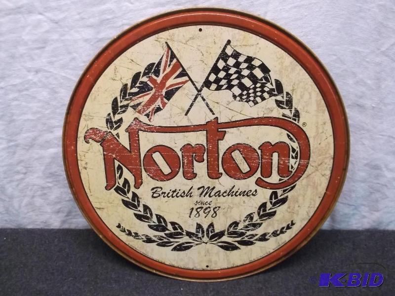 Collectable Norton metal sign measuring 11 3...