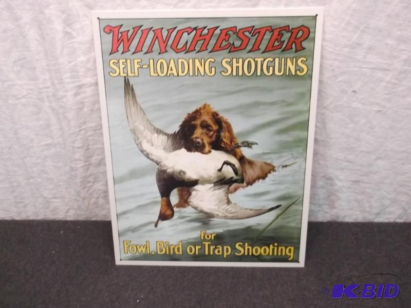 Collectable Winchester metal sign measuring 1...