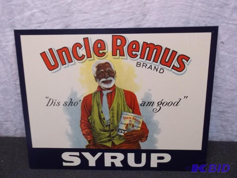 Collectable Uncle Remus Syrup metal sign meas...