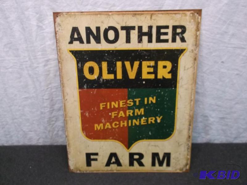 Collectable Oliver metal sign measuring 12 1...