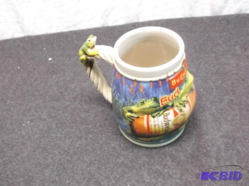 Collectable embossed Budweiser Frog Stein mug...