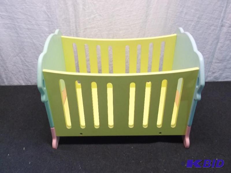 Cute multi colored doll crib measuring 18&quo...