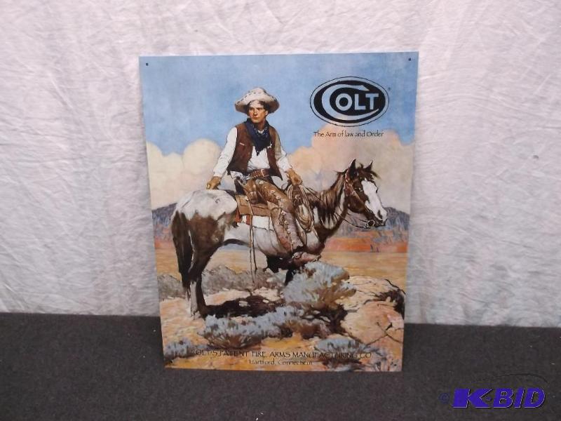 Collectable Colt metal sign measuring 12 12&...