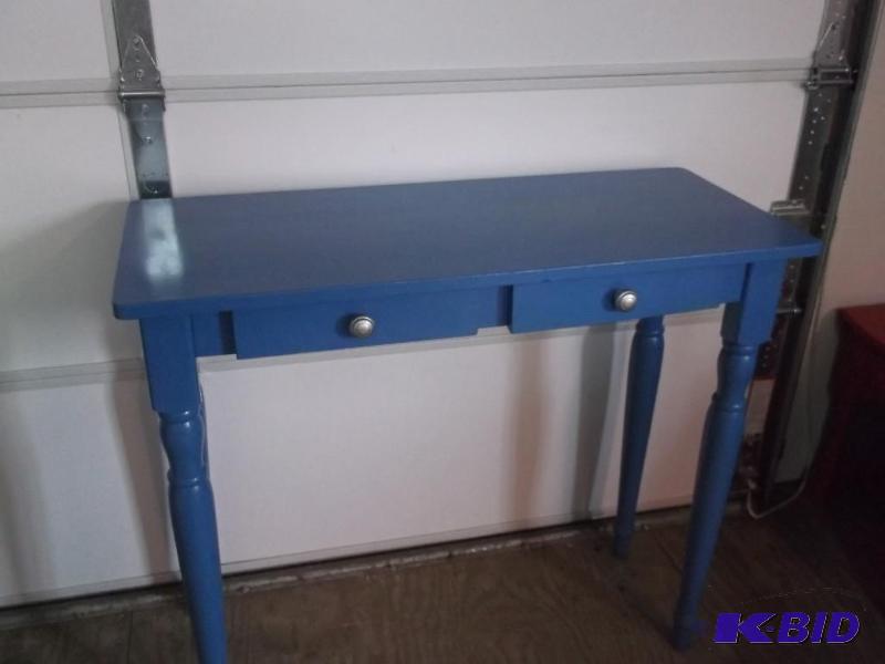 Tall painted 2 drawer table measuring 42&quot...