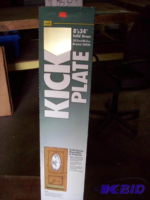 Solid brass door kick plate, 8&quotx 34&quot...
