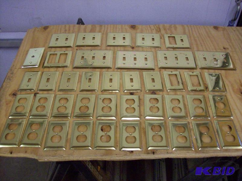 19 brass outlet covers, solid brass, very hea...