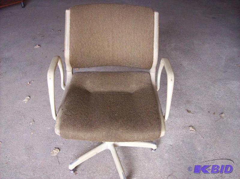 Vintage office chair Metal and fabric, 5 leg ...