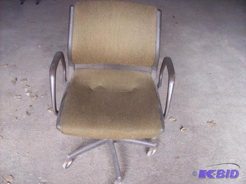 Vintage office chair Metal and fabric, 5 leg ...