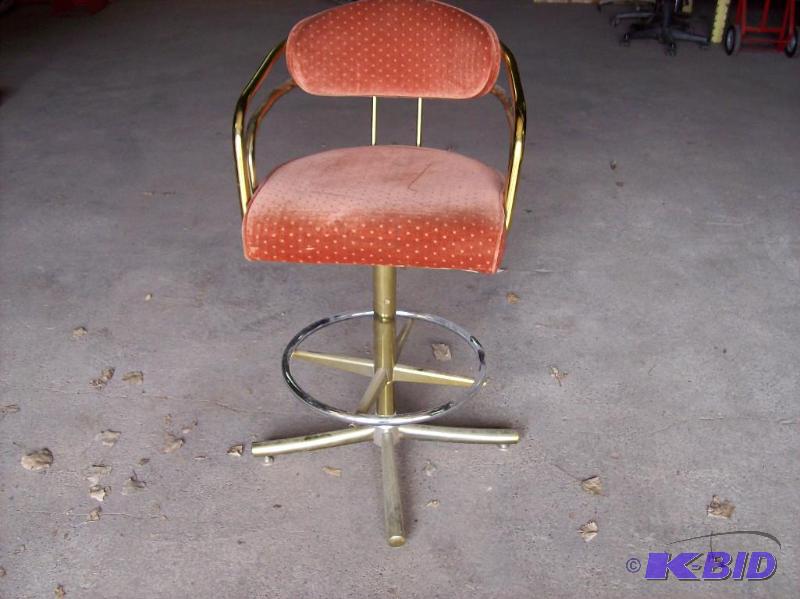 Vintage high back office chair Bright brass a...