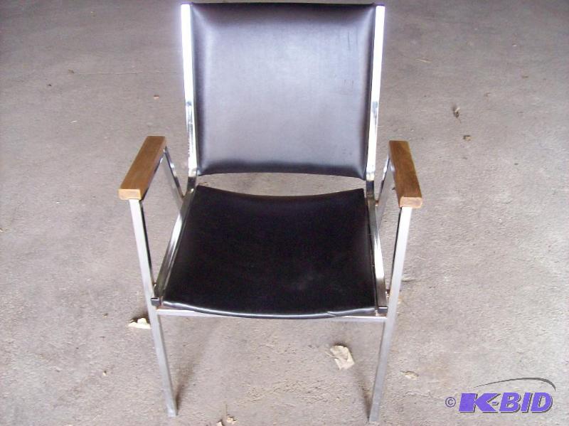 Black office chair, chrome and black vinyl, g...
