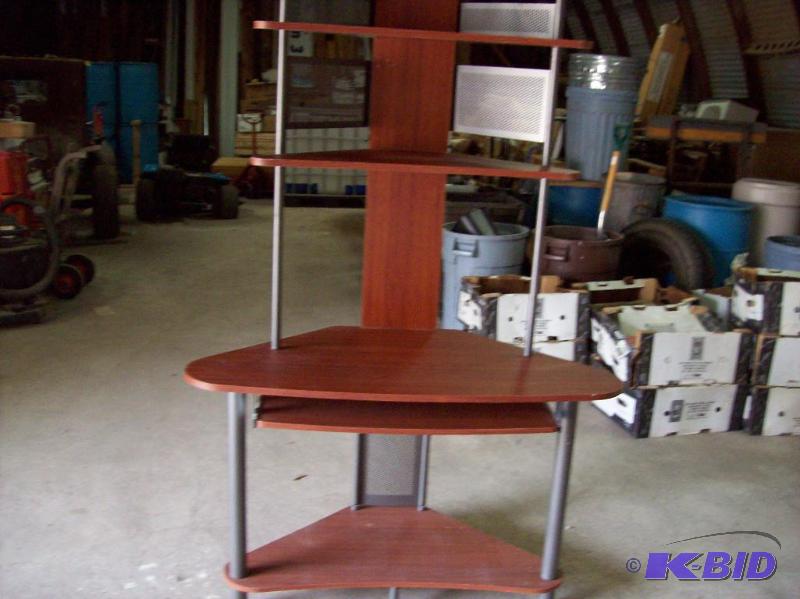 Computer desk Woodgrain computer desk, modern...
