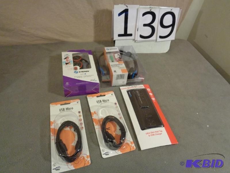 2 New 6 Ft USB Micro Cords, Sport Bluetooth N...