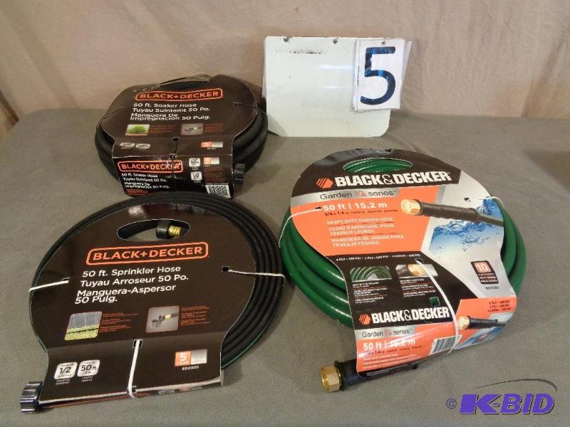 Lot of 3 New Black and Decker Hoses. 50 Ft Ga...