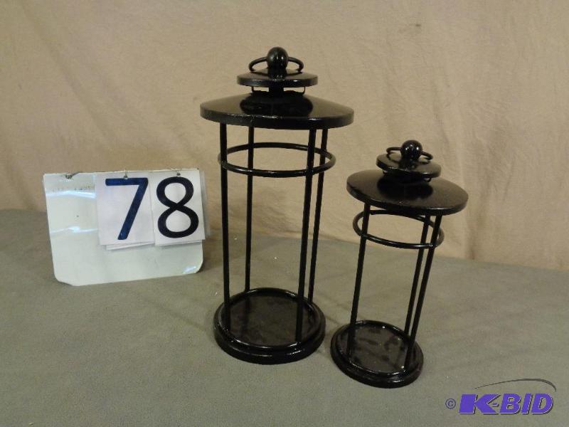 Lot of 2 New Display Model Metal Lanterns. No...