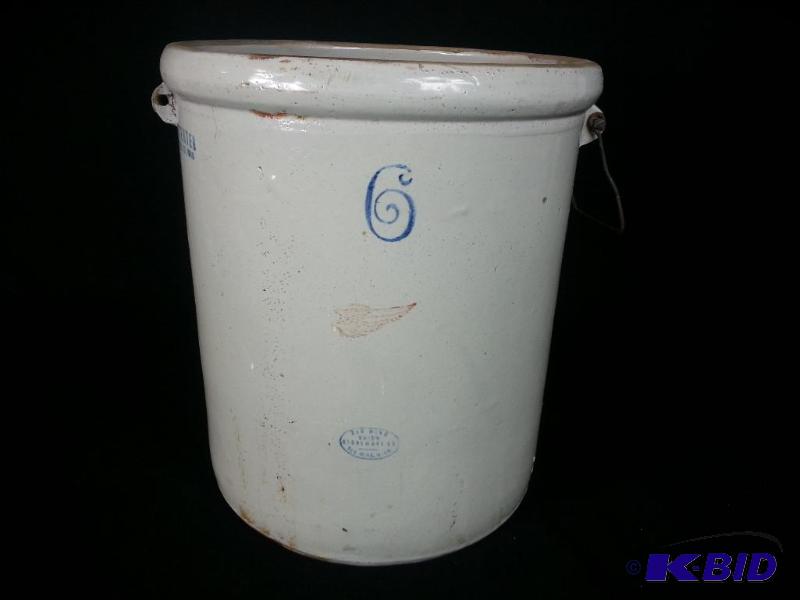 lot 38 image: Redwing 6 Gallon Double Handled Crock  Red Wi...