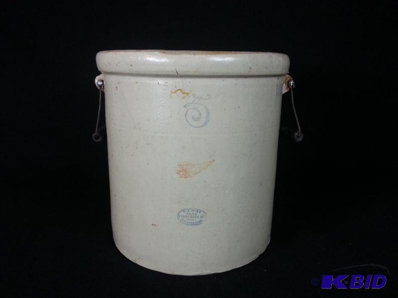 lot 44 image: Redwing 5 Gallon Double Handled Crock  Red Wi...