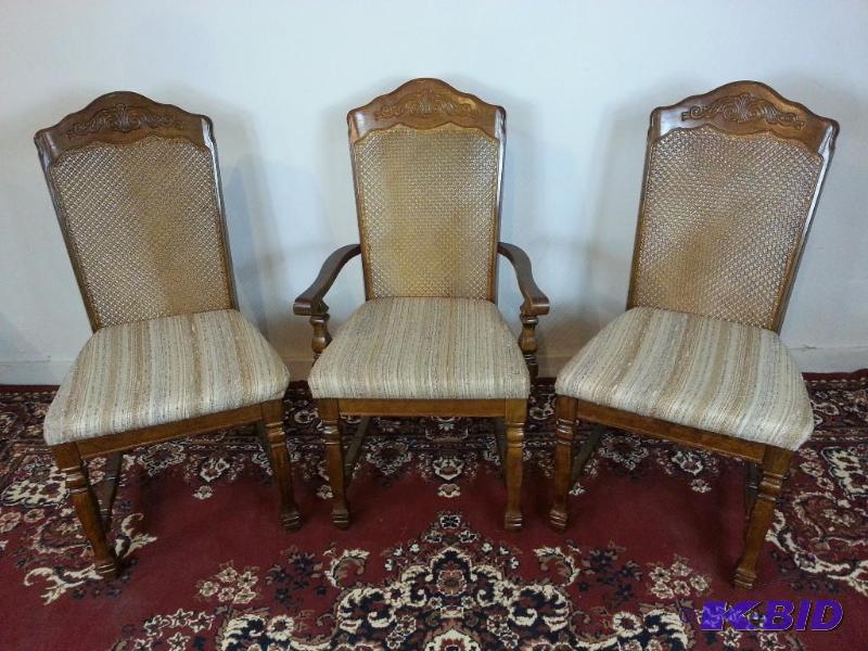 lot 6 image: Lot of (3) Vintage Cane-back Chairs  One is a...