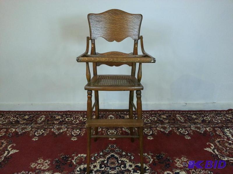 lot 61 image: Victorian Antique Cane Seat High Chair  Quart...