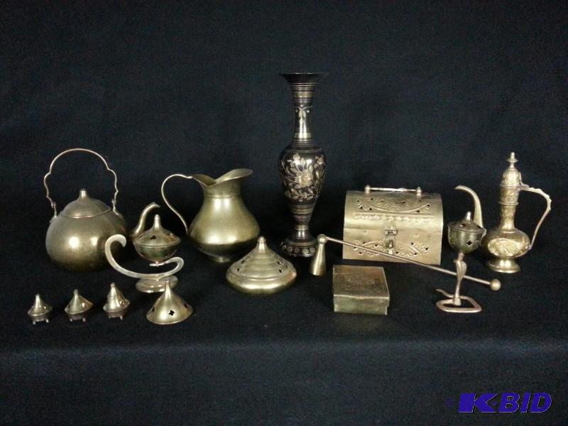lot 81 image: Lot of (14) Pieces of Brass