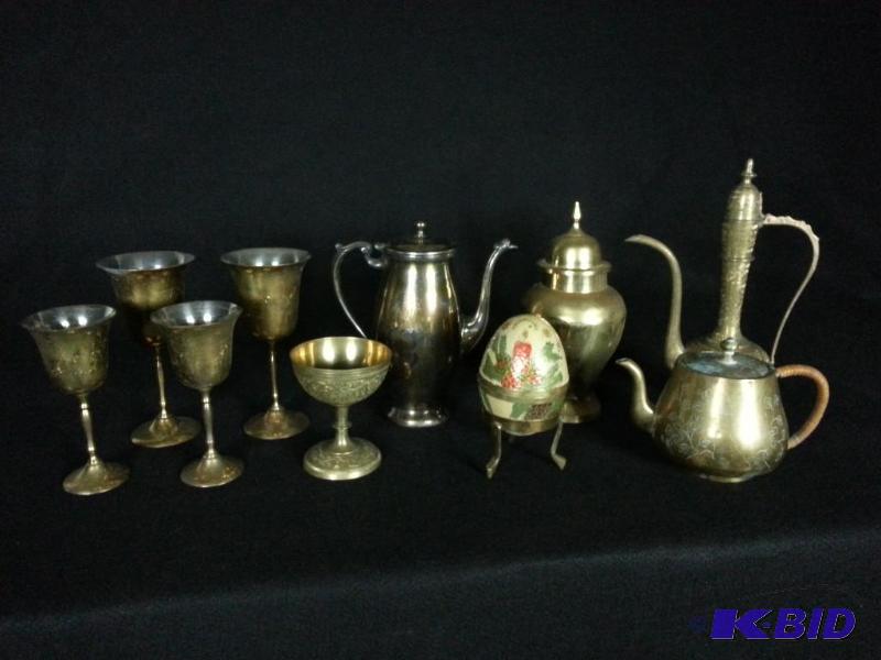 lot 82 image: Lot of (10) Brass Pieces