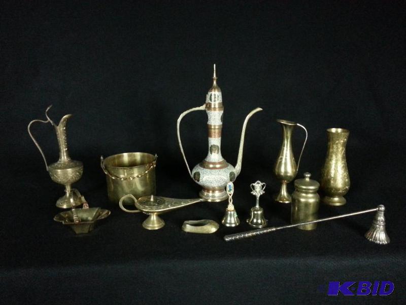 lot 84 image: Lot of (12) Brass Pieces
