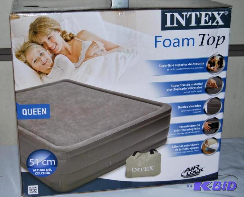 Intex Queen Size Foam Top Air Bed, velvet sur...