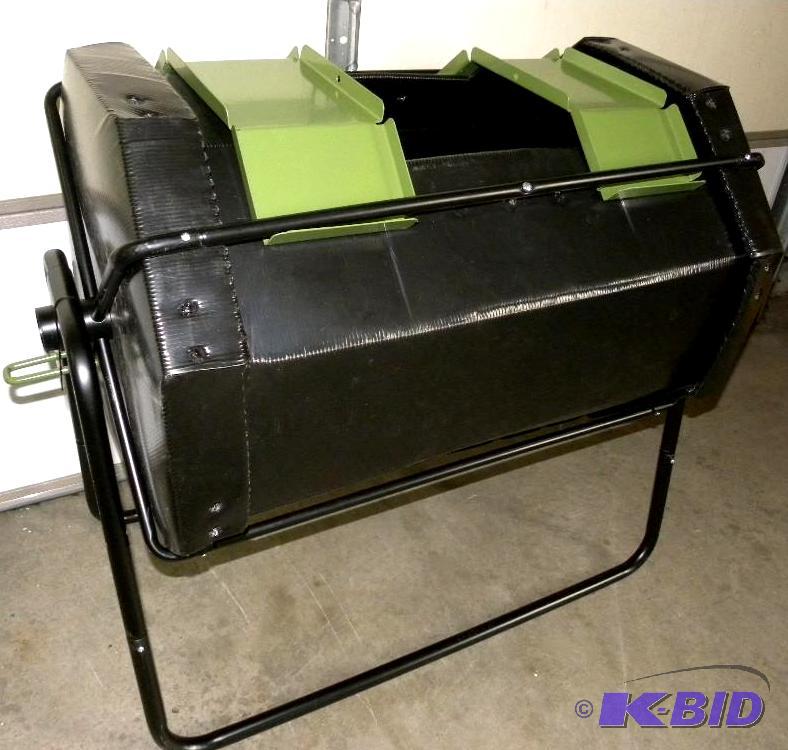 Compost Tumbler, heavy duty steel frame, blac...