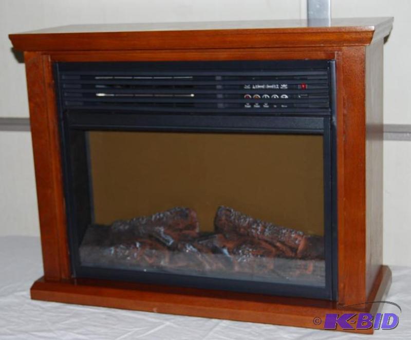 Rolling Infrared Fireplace With Mantel, adjus...