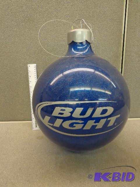 lot 104 image: Large Bud Light Ornament   44 around  18&quo...