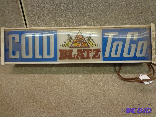 lot 120 image: Blatz Lighted Sign   24" long  Works ...