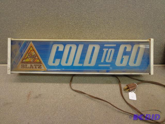 lot 121 image: Blatz Lighted Sign   24" long  Works ...