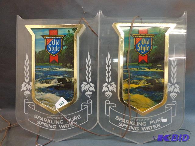 lot 123 image: Old Style Lighted Signs (2)   12 x 18  Does n...