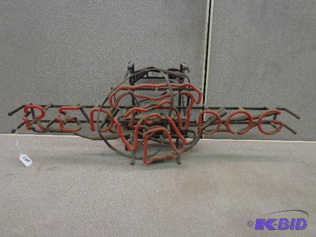 lot 135 image: Red Dog Neon Sign   Broken ...