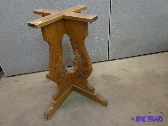 lot 16 image: Wooden Table Base   29" spread &nbsp28&...