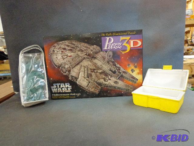 lot 30 image: Mini Cooler,3D Star Wars Puzzle, Statue of Li...