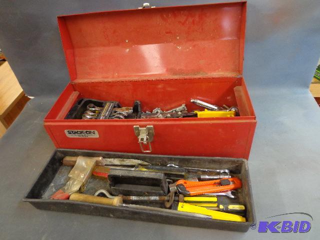 lot 35 image: Tool Box with Tools   19 x 7 x 7  screwdriver...