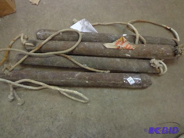 lot 51 image: Boat Anchors (4)   20" long  about 20# e...
