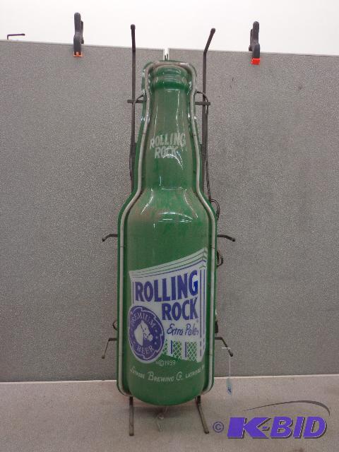 lot 74 image: Rolling Rock Neon Sign   42" tall  works...