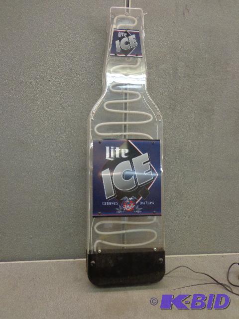 lot 75 image: &nbspMiller Ice Lighted Neon Sign   42"...