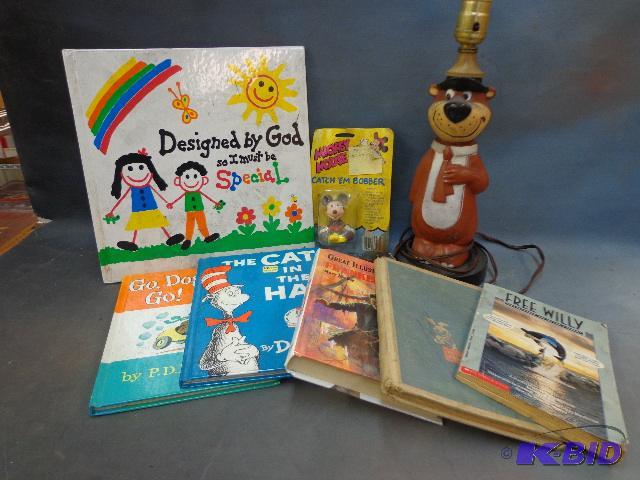 lot 79 image: Books and Yogi Bear Lamp...