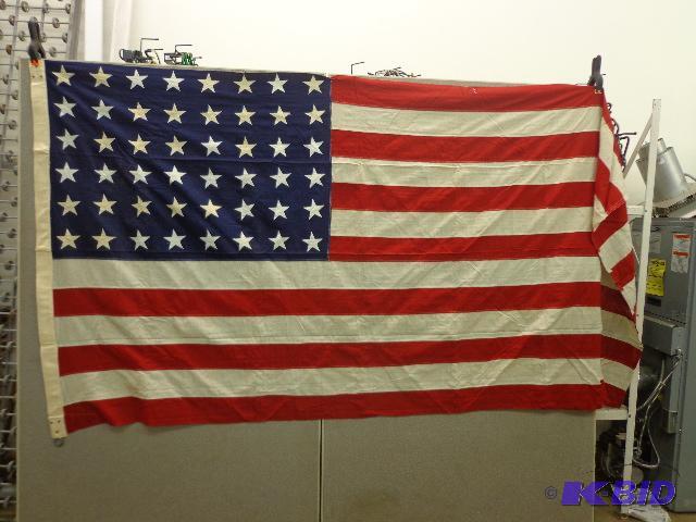 lot 86 image: American Flag   9.4 feet x 5 foot  48 stars ...