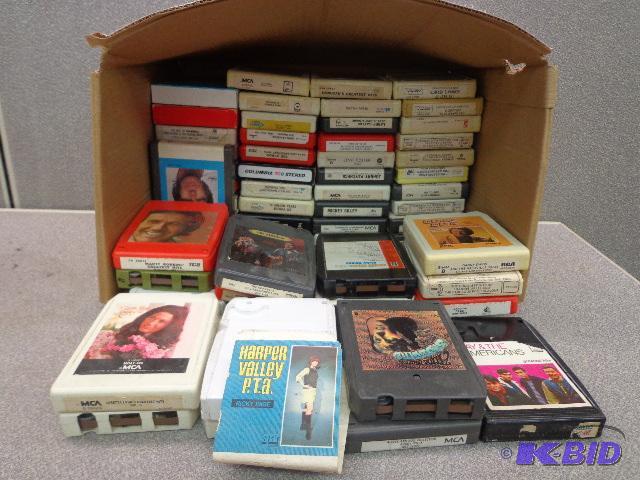 lot 96 image: Box of Assorted 8 Track Tapes   Loretta Lynn,...