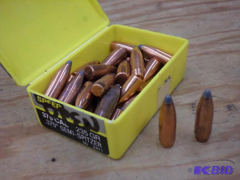 lot 113 image: Box Of Speer 235gr .375 Semi-Spitzer Bullets...