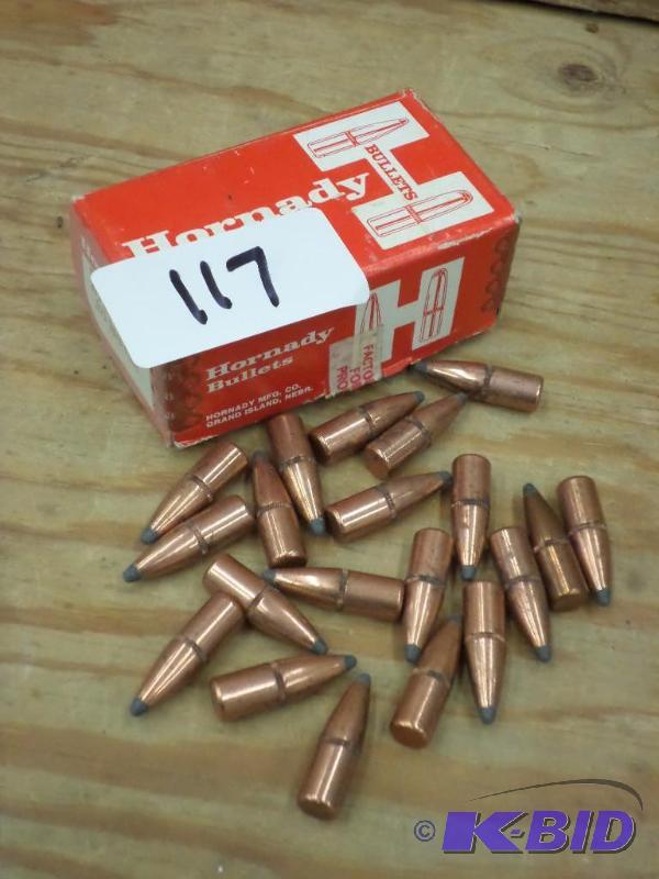 lot 117 image: Box Of Hornady 270gr .375 Spire Point Bullets...