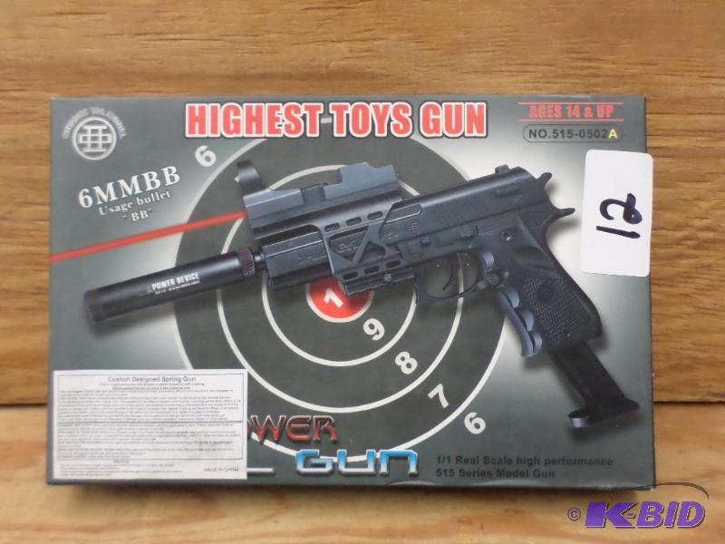 lot 12 image: New 6mm-BB Air Soft Pistol With 1-Round Magaz...