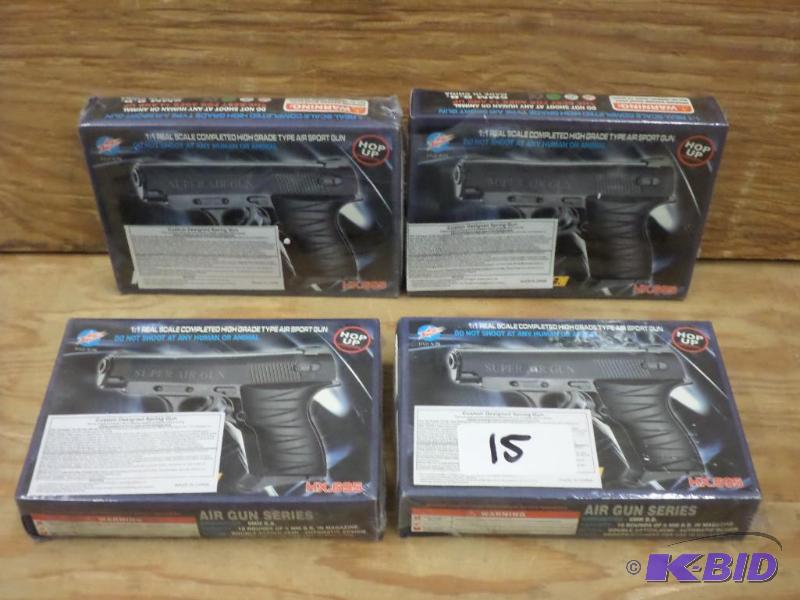 lot 15 image: (4) New 6mm-BB Air Soft Pistols With 10-Round...