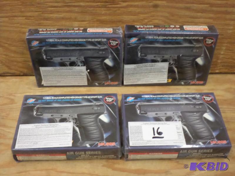 lot 16 image: (4) New 6mm-BB Air Soft Pistols With 10-Round...