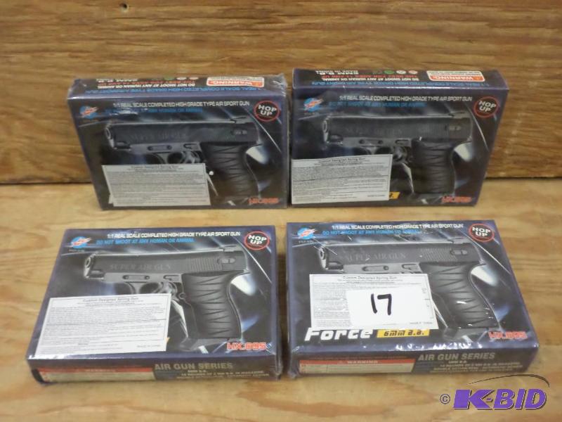 lot 17 image: (4) New 6mm-BB Air Soft Pistols With 10-Round...
