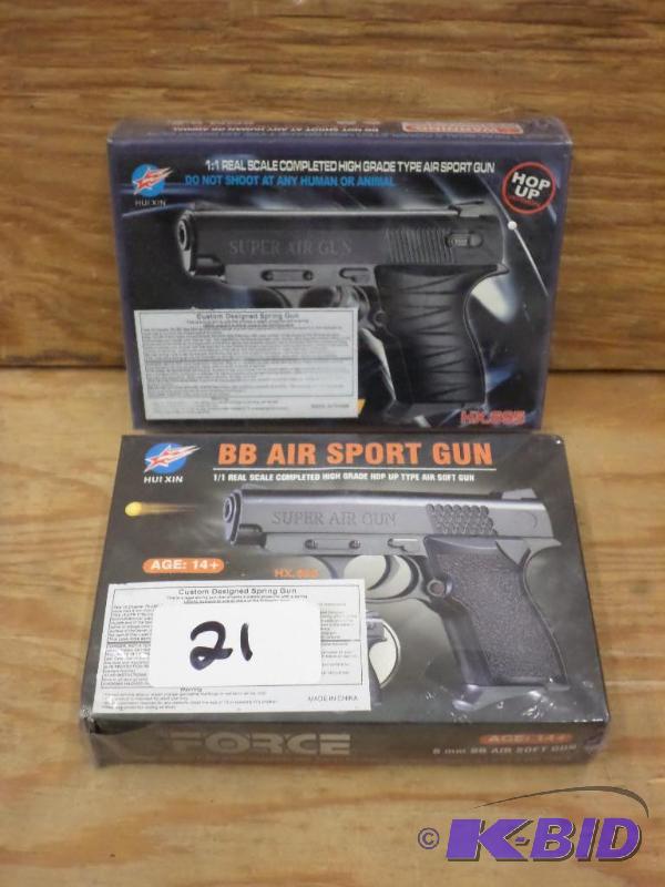 lot 21 image: (2) New 6mm-BB Air Soft Pistols With 10-Round...