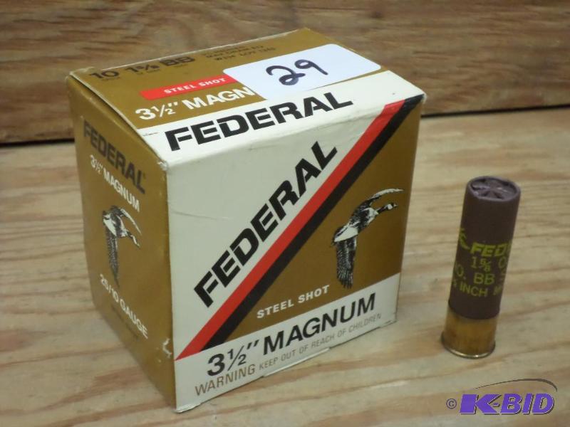 lot 29 image: (25) Federal 10-Gauge 3.5" BB-Shot Shots...